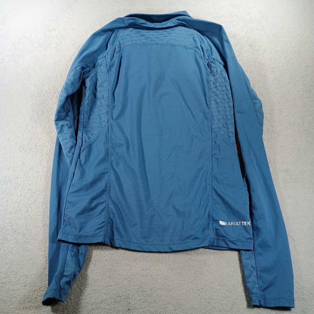 Ariat Womens Cold Series 1/4 Zip Blue XS Thumbhole Performance Top - Picture 7 of 9